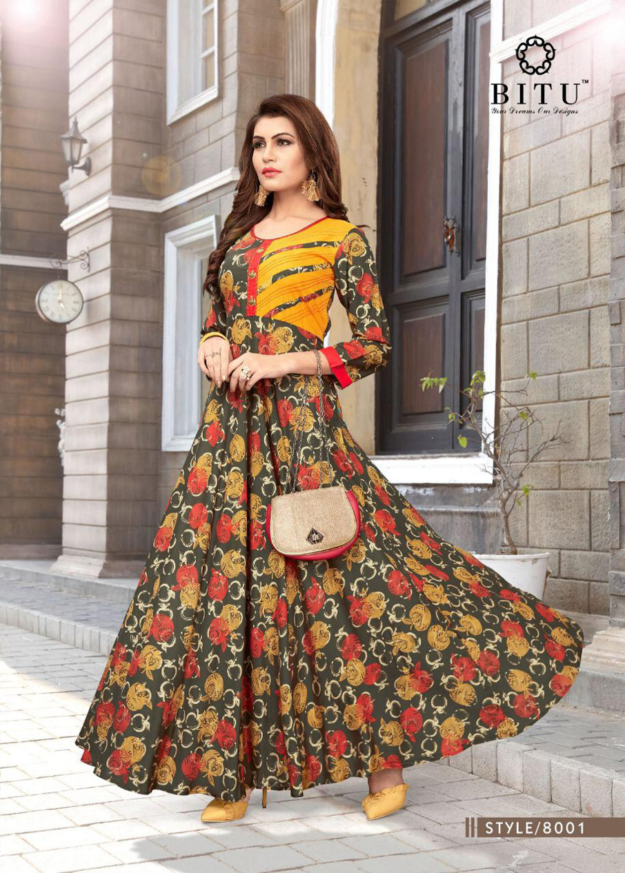 Muskaan Vol-3 Bitu Designer Discharge Print with Foil Kurta Muskaan Vol-3 Bitu Designer Discharge Print with Foil Kurta